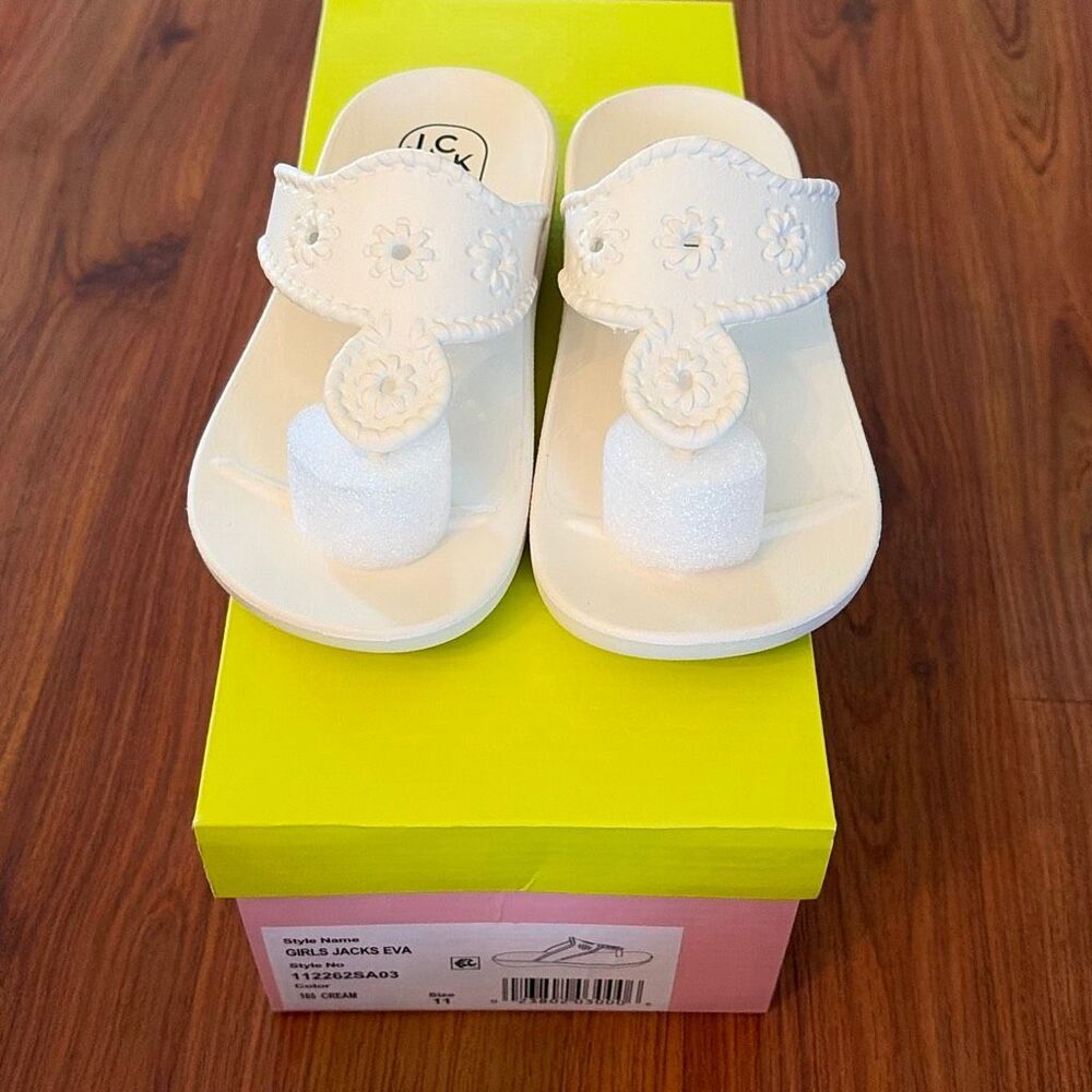 NEW Jack Rogers white EVA jacks sandal size girls 11